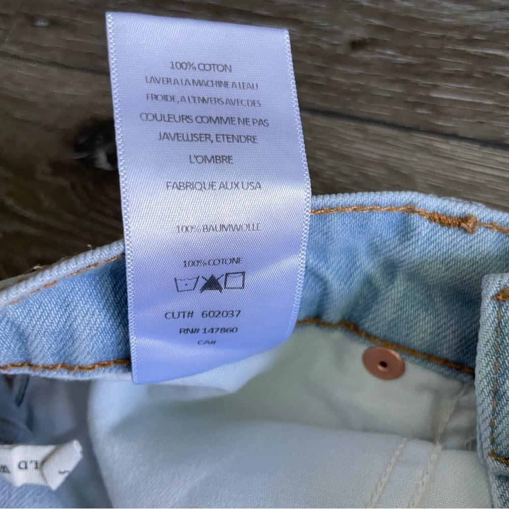 COMUNE Los Angeles Straight leg Distressed Jeans Size 26 Light Wash - Picture 10 of 10
